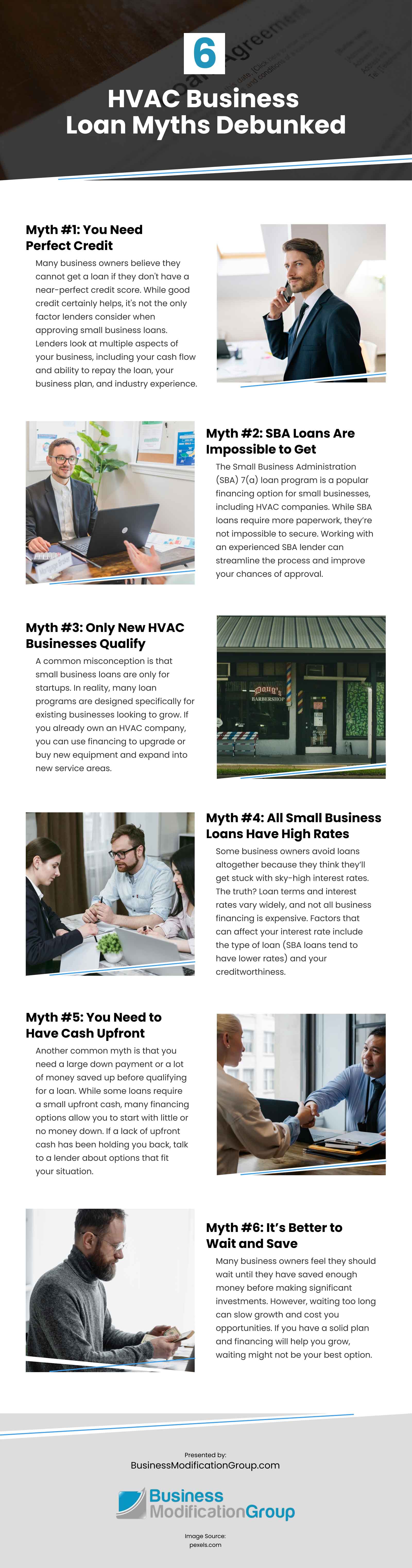 6 HVAC Business Loan Myths Debunked Infographic