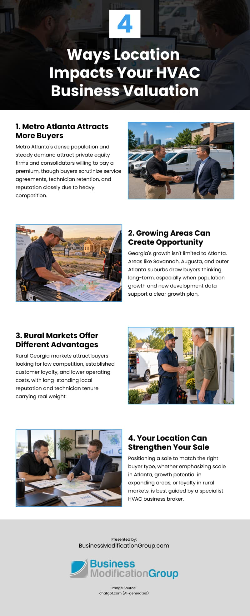 4 Ways Location Impacts Your HVAC Business Valuation Infographic